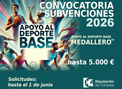 La Diputación de Córdoba destina 100.000 euros al deporte base con el programa ‘Medallero’ para financiar campeonatos nacionales y regionales