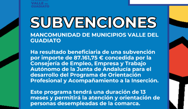 La Mancomunidad del Guadiato recibe más de 87.000 euros para un programa de orientación e inserción laboral