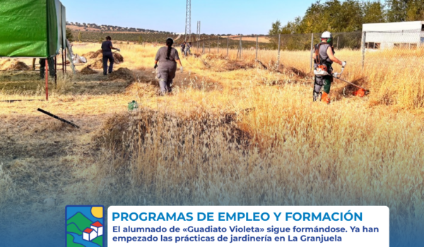 El alumnado del programa «Guadiato Violeta» inicia sus prácticas de jardinería en La Granjuela