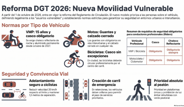 Entra en vigor la reforma del Reglamento de Circulación para reforzar la protección de los usuarios vulnerables